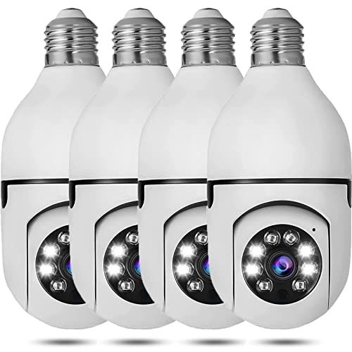 Hoibampu 4 Pack Wireless Outdoor Light Bulb Camera 1080P HD Indoor WiFi Smart Security Home Cam with 2-Way Audio Color Night Vision Human Motion Detection Alarm Hoibampu 4 Pack Wireless Outdoor Light Bulb Camera 1080P HD Indoor WiFi Smart Security Home Cam with 2-Way Audio Color Night Vision Human Motion Detection Alarm
