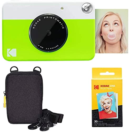 Kodak Printomatic Instant Camera (Green) Basic Bundle + Zink Paper (20 Sheets) + Deluxe Case Kodak Printomatic Instant Camera (Green) Basic Bundle + Zink Paper (20 Sheets) + Deluxe Case