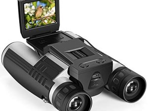Camonity 5M 2" LCD 16GB Digital Binocular with Camera 12X Zoom Video Photo Recorder Camcorder for Bird Watching Football Game Concert