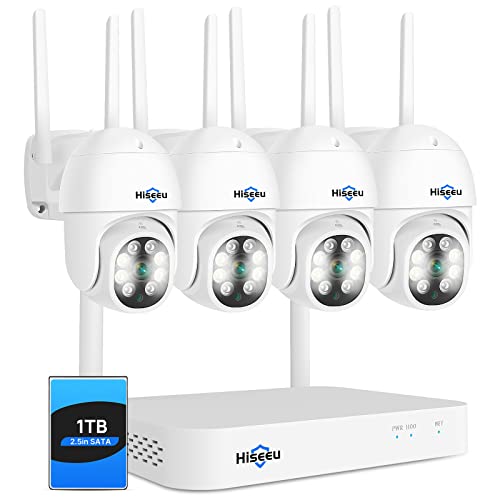 Hiseeu 3MP Wireless Security Camera System Pan Tilt Control AI Human Detection Two Way Audio Hiseeu 3MP Wireless Security Camera System Pan Tilt Control AI Human Detection Two Way Audio