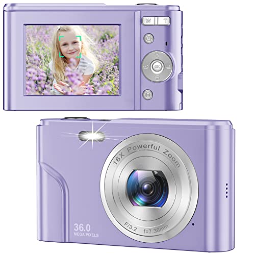 Digital Camera for Kids Girls and Boys - 1080P FHD Digital Camera 36MP LCD Screen Rechargeable Students Compact Camera Kid Camera with 16X Digital Zoom Vlogging Camera for Teens Digital Camera for Kids Girls and Boys - 1080P FHD Digital Camera 36MP LCD Screen Rechargeable Students Compact Camera Kid Camera with 16X Digital Zoom Vlogging Camera for Teens