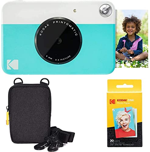 Kodak Printomatic Instant Camera (Blue) Basic Bundle + Zink Paper (20 Sheets) + Deluxe Case Kodak Printomatic Instant Camera (Blue) Basic Bundle + Zink Paper (20 Sheets) + Deluxe Case