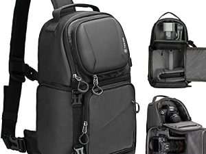 TARION Camera Sling Bag DSLR Sling Backpack for Men Women Photographers with Waterproof Rain Cover Tripod Holder Sling Pack Camera Bag Backpack Photography Slingpack Crossbody Bag for Hiking Travel