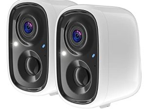 [2023 Upgraded Version] Security Cameras Wireless Outdoor 1080P Battery Powered WiFi Camera Color Night Vision 2-Way Audio AI Motion Detection for Home Security with Cloud/SD IP65 Weatherproof 2 -Pack