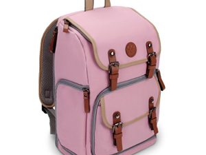 GOgroove Mid-Size Camera Backpacks for Photographers (Pink) - DSLR Camera Backpack with Tablet Compartment