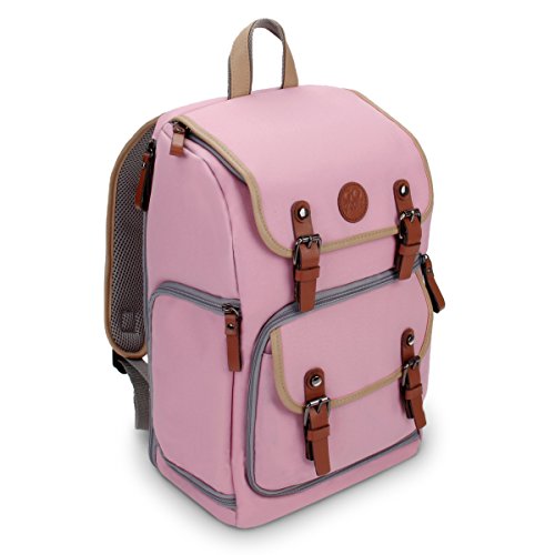 GOgroove Mid-Size Camera Backpacks for Photographers (Pink) - DSLR Camera Backpack with Tablet Compartment GOgroove Mid-Size Camera Backpacks for Photographers (Pink) - DSLR Camera Backpack with Tablet Compartment