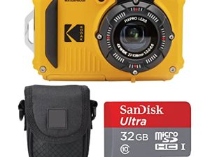 Kodak PIXPRO WPZ2 Rugged Waterproof Digital Camera + Black Point & Shoot Case + SanDisk Ultra 32GB microSDHC UHS-I Card with Adapter