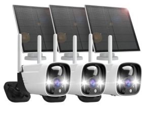 3 Pack 3MP Solar Security Ccameras Wireless Outdoor with Color Night Vision