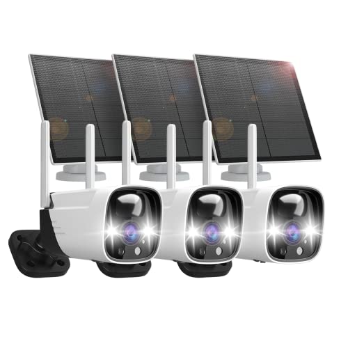 3 Pack 3MP Solar Security Ccameras Wireless Outdoor with Color Night Vision 3 Pack 3MP Solar Security Ccameras Wireless Outdoor with Color Night Vision