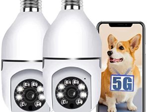 2PC Light Bulb Security Cameras Wireless Outdoor