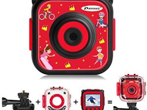 PROGRACE Children Kids Camera Waterproof - Digital Video Camera for Kids 1080P Christmas Birthday Gifts Age 3 4 5 6 7 8 9 10 11 12 Year Old Kids Camcorder Toddler Learn Toy Camera