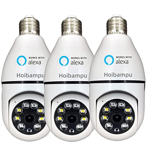 Hoibampu 3 PCS Native 2MP 1080P WiFi Socket Light Bulb Security Camera 2.4GHz 355 Degree Wireless Smart Surveillance Blubs Camera Smart Premium Two-Way Talk No Waterproof Hoibampu 3 PCS Native 2MP 1080P WiFi Socket Light Bulb Security Camera 2.4GHz 355 Degree Wireless Smart Surveillance Blubs Camera Smart Premium Two-Way Talk No Waterproof