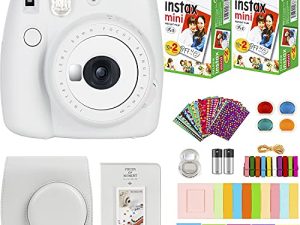 FujiFilm Instax Mini 9 Instant Camera + Fujifilm Instax Mini Film (20 Sheets) Bundle with Deals Number One Accessories Including Carrying Case
