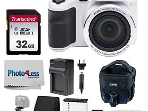 PHOTO4LESS Kodak PIXPRO AZ421 Digital Camera (White) + Point & Shoot Camera Case + Transcend 32GB SD Memory Card + Extra Battery + USB Card Reader + Table Tripod + Accessories