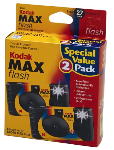 2 Kodak MAX 35mm Single Use Cameras with Flash 2 Kodak MAX 35mm Single Use Cameras with Flash