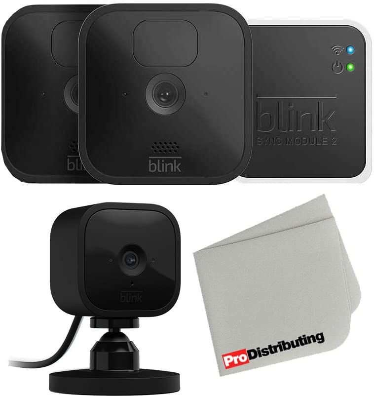 Outdoor Blink Wireless Security Camera with Mini Indoor Camera Bundle and Microfiber Cloth (Black - 2 Cam) Outdoor Blink Wireless Security Camera with Mini Indoor Camera Bundle and Microfiber Cloth (Black - 2 Cam)