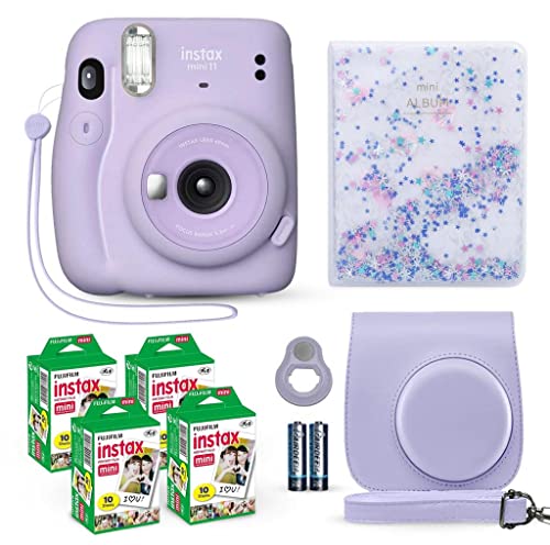 Fujifilm Instax Mini 11 Instant Camera Lilac Purple + Fuji Film Value Pack (40 Sheets) + Shutter Accessories Bundle Fujifilm Instax Mini 11 Instant Camera Lilac Purple + Fuji Film Value Pack (40 Sheets) + Shutter Accessories Bundle
