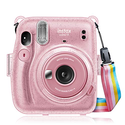 Fintie Protective Clear Case for Fujifilm Instax Mini 11 Instant Film Camera - Crystal Hard Shell Cover with Removable Rainbow Shoulder Strap Fintie Protective Clear Case for Fujifilm Instax Mini 11 Instant Film Camera - Crystal Hard Shell Cover with Removable Rainbow Shoulder Strap
