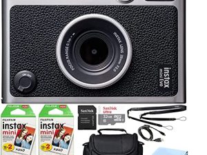 Fujifilm Instax Mini EVO Hybrid Instant Film Camera Bundle with 40 Instant Film Sheets + 32GB microSD Memory Card + Small Padded Case + SD Card Reader + Extreme Electronics Cloth