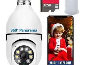 Light Bulb Security Camera Outdoor Wireless 2.4G WiFi 360°Motion Detector Lightbulb Camera