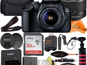 Canon EOS 4000D (Rebel T100) DSLR Camera 18-55mm Zoom Lens + ZeeTech Accessory Bundle with SanDisk 32GB Memory Card