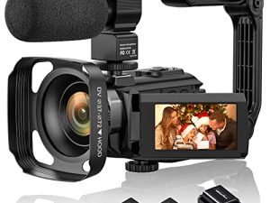 4K Video Camera Camcorder 48MP Vlogging Camera for YouTube WiFi Digital Camera 16X Digital Zoom IR Night Shot Camcorder with Microphone