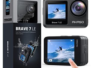 AKASO Brave 7 LE 4K30FPS 20MP WiFi Action Camera with Touch Screen Vlog Camera EIS 2.0 Remote Control 131 Feet Underwater Camera with 2X 1350mAh Batteries