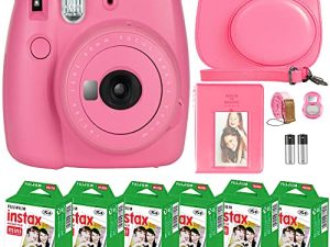 FujiFilm Instax Mini 9 Instant Camera + Fujifilm Instax Mini Film (60 Sheets) Bundle with Deals Number One Accessories Including Carrying Case