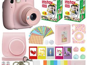 Fujifilm Instax Mini 11 Instant Camera Blush Pink + MiniMate Accessories Bundle + Fuji Instax Film Value Pack (40 Sheets) Accessories Bundle
