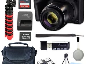 Canon PowerShot SX420 is Digital Camera (Black) with 64GB SD Memory Card + Accessory Bundle Rtech Cloth (CANSX420w64) (Renewed)