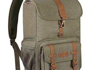 Endurax Canvas Camera Backpack Bag for Photographers DSLR Backpacks fit up to 15.6 Laptop Rain Cover Included