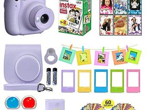 Fujifilm Instax Mini 11 Instant Camera + Shutter Compatible Carrying Case + Fuji Film Value Pack (20 Sheets) + Shutter Accessories Bundle