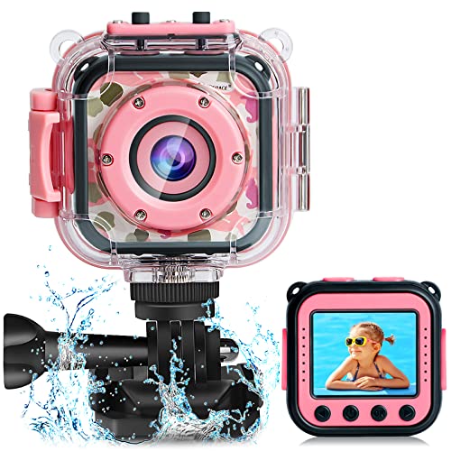 PROGRACE Kids Camera Waterproof Gift Toy - Children Digital Video Camera Underwater Camera for Kids 1080P Camcorder DV Toddler Camera for Girls Birthday Learn Camera Pool Toys Age 3-14 PROGRACE Kids Camera Waterproof Gift Toy - Children Digital Video Camera Underwater Camera for Kids 1080P Camcorder DV Toddler Camera for Girls Birthday Learn Camera Pool Toys Age 3-14