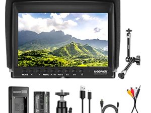 Neewer F100 7 Inch Camera Field Monitor HD Video Assist Slim IPS 1280x800 HDMI Input 1080p with 2600mAh Li-ion Battery/USB Charger，11” Magic Arm for DSLR Cameras