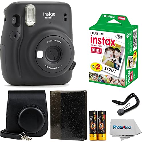 Fujifilm Instax Mini 11 Instant Camera Mocha Grey | Instax Mini Twin Pack Film | Glitter Photo Album Holds 64 Photos | Groovy Case | Cloth Fujifilm Instax Mini 11 Instant Camera Mocha Grey | Instax Mini Twin Pack Film | Glitter Photo Album Holds 64 Photos | Groovy Case | Cloth