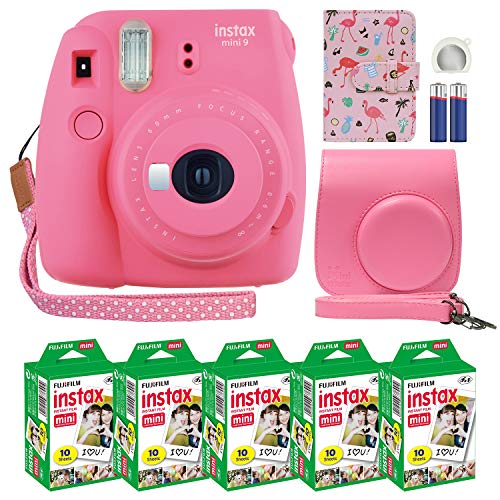 Fujifilm Instax Mini 9 Instant Camera Flamingo Pink with Custom Case + Fuji Instax Film Value Pack (50 Sheets) Flamingo Designer Photo Album for Fuji instax Mini 9 Photos. Fujifilm Instax Mini 9 Instant Camera Flamingo Pink with Custom Case + Fuji Instax Film Value Pack (50 Sheets) Flamingo Designer Photo Album for Fuji instax Mini 9 Photos.