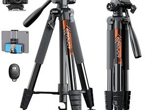 KINGJOY 75" Camera Tripod for Canon Nikon Cell Phone Tall Tripod with Wireless Remote Travel Bag Phone Tablet Holder Compatible with DSLR Cameras