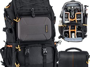 TARION Pro 2 Bags in 1 Camera Backpack Large with 15.6" Laptop Compartment Waterproof Rain Cover Extra Large Travel Hiking Camera Backpack DSLR Bag