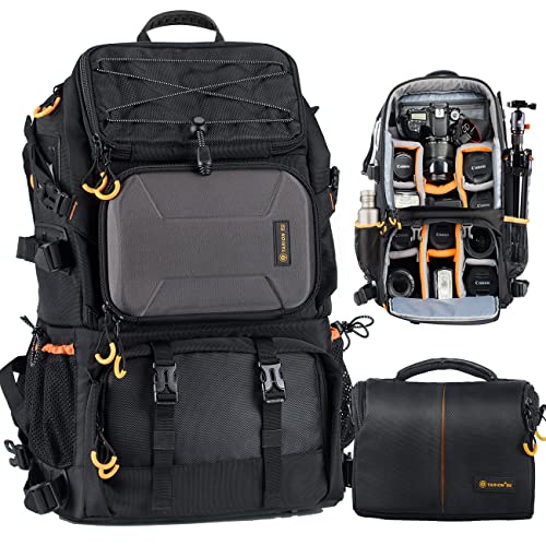TARION Pro 2 Bags in 1 Camera Backpack Large with 15.6" Laptop Compartment Waterproof Rain Cover Extra Large Travel Hiking Camera Backpack DSLR Bag TARION Pro 2 Bags in 1 Camera Backpack Large with 15.6" Laptop Compartment Waterproof Rain Cover Extra Large Travel Hiking Camera Backpack DSLR Bag