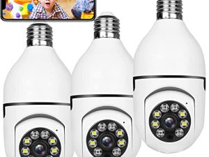 3pcs 1080P Light Bul b Security Cameras Wireless Outdoor