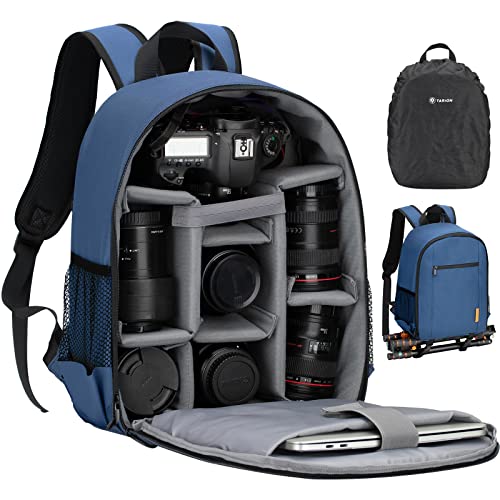 TARION Camera Bag Professional Camera Backpack Case with Laptop Compartment Waterproof Rain Cover for DSLR SLR Mirrorless Camera Lens Tripod Photography Backpack for Women Men Photographer Blue TB-S TARION Camera Bag Professional Camera Backpack Case with Laptop Compartment Waterproof Rain Cover for DSLR SLR Mirrorless Camera Lens Tripod Photography Backpack for Women Men Photographer Blue TB-S