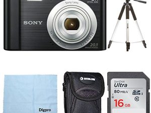 Sony DSC-W800/B Point and Shoot Digital Still Camera Black Bundle with 16GB SDHC Memory Card