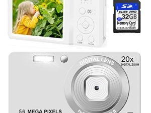 Digital Camera for Photography 4K 56MP Cameras for Kids Autofocus Small Portable Camera 20X Digital Zoom Lightweight Camera for Children