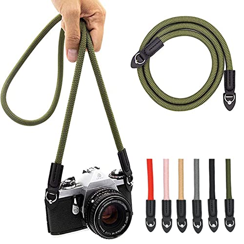 Eorefo Camera Strap Vintage 100cm Nylon Climbing Rope Camera Neck Shoulder Strap for Micro Single and DSLR Camera.(Army Green) Eorefo Camera Strap Vintage 100cm Nylon Climbing Rope Camera Neck Shoulder Strap for Micro Single and DSLR Camera.(Army Green)