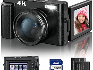 4K Digital Camera for Photography and Video [Autofocus & Anti-Shake] 48MP Vlogging Camera with SD Card
