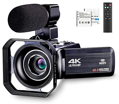 OIEXI 4k Video Camera Camcorder for YouTube Ultra HD 4K 48MP Vlogging Camera with Microphone & Remote Control WiFi Digital Camera 3.0" IPS Touch Screen IR Night Vision 2 Batteries OIEXI 4k Video Camera Camcorder for YouTube Ultra HD 4K 48MP Vlogging Camera with Microphone & Remote Control WiFi Digital Camera 3.0" IPS Touch Screen IR Night Vision 2 Batteries