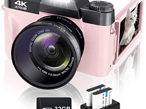 4K Digital Camera VJIANGER 48MP Vlogging Camera with Flip Screen