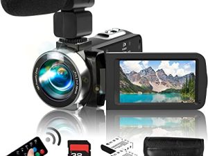 Heegomn Video Camera Camcorder with Microphone Ultra HD 2.7K 42.0MP Vlogging Camera Recorder for YouTube 3.0" LCD Screen 18X Digital Zoom Kids Camcorders with Remote Control