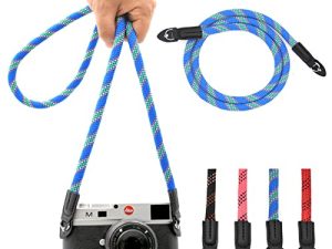 Eorefo Camera Strap Vintage 100cm Nylon Climbing Rope Camera Neck Shoulder Strap for Micro Single and DSLR Camera(Blue)