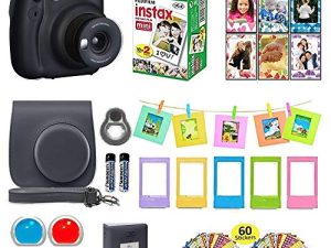 Fujifilm Instax Mini 11 Instant Camera Charcoal Gray + Shutter Carrying Case + Fuji Film Value Pack (20 Sheets) + Shutter Accessories Bundle